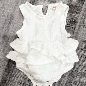 Baby White Ruffle Romper Onesie
